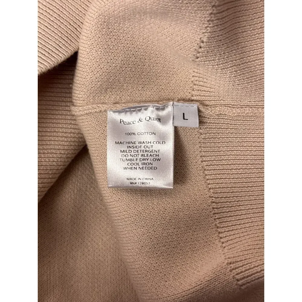 New Museum Of Peace & Quiet Sweater Large Mens Natural Jacquard Knit Pullover